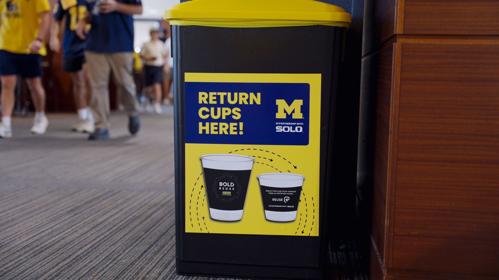Reusable cup return bin at Michigan Stadium. / Source: Bold Reuse  (EZ Newswire)