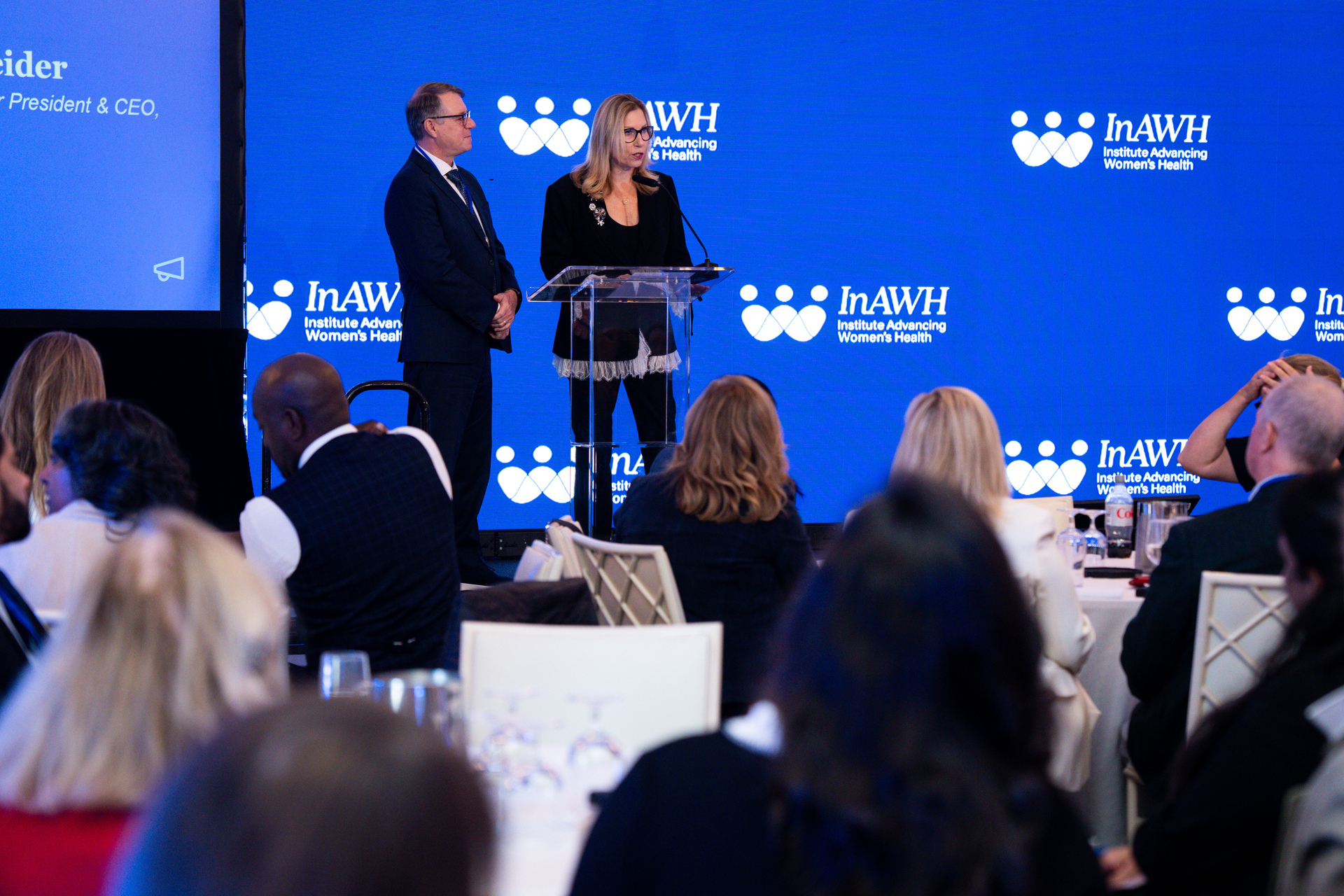 Washington Research Foundation CEO Dr. Orin Levine (left) and InAWH CEO Paula Schneider announce research funding to develop a breast arterial calcification (BAC) protocol across diverse health systems. / Source: Institute Advancing Women's Health (EZ Newswire)