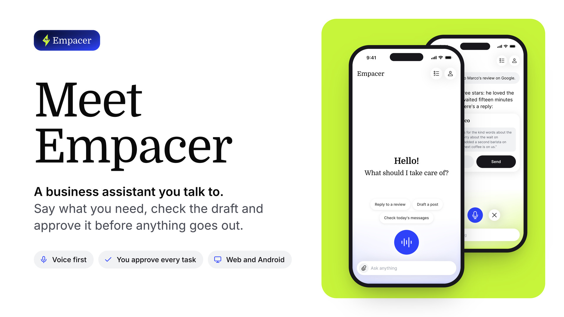 Empacer Launches Voice-First AI Business Assistant for Small Business Owners