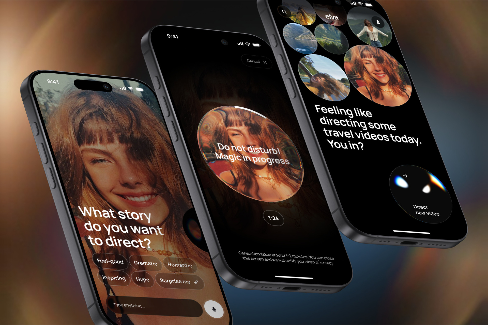 Elva's voice-first interface. In the app, users direct videos through natural conversation, selecting mood, style, and creative direction with simple prompts. / Source: Lazarev.agency (EZ Newswire)