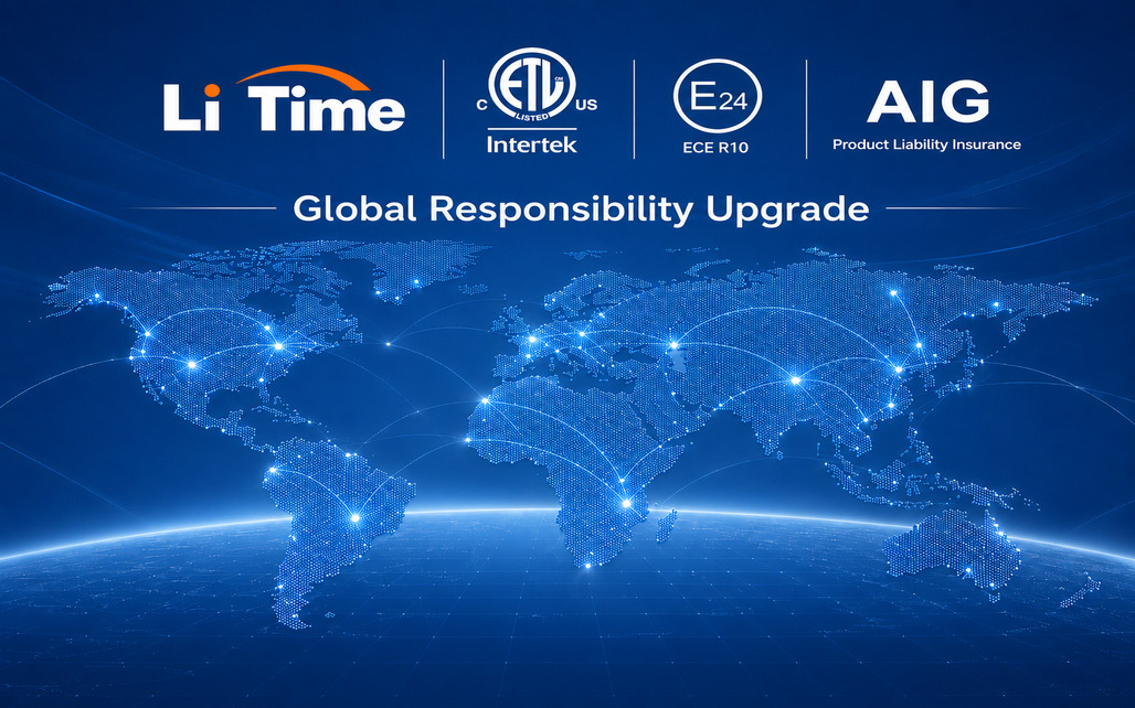 LiTime Strengthens Global Responsibility Framework with ETL and E-Mark Certifications and AIG Product Liability Coverage