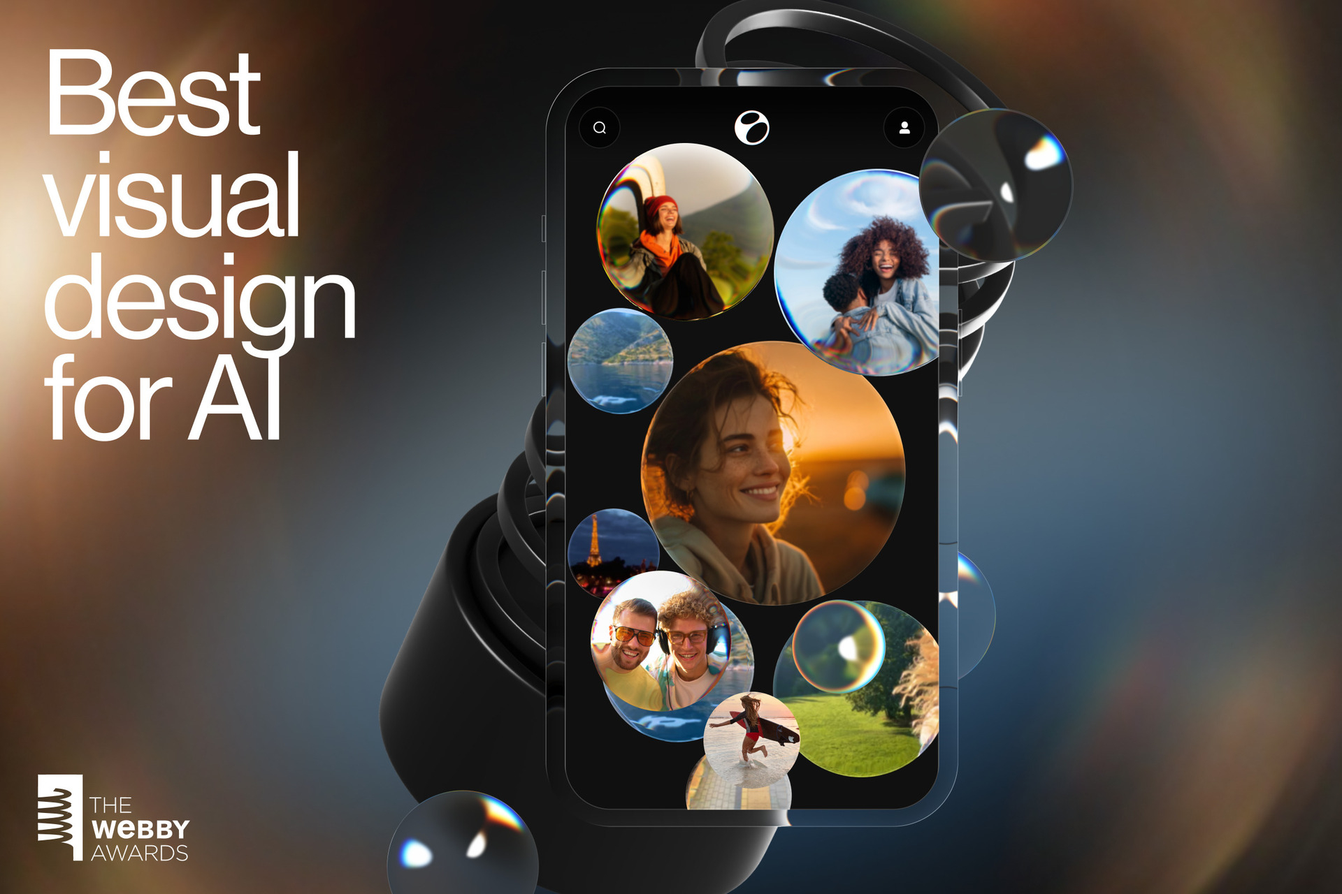 Elva's interface showcases the app's signature glass blob persona and AI-powered video editing system. / Source: Lazarev.agency (EZ Newswire)