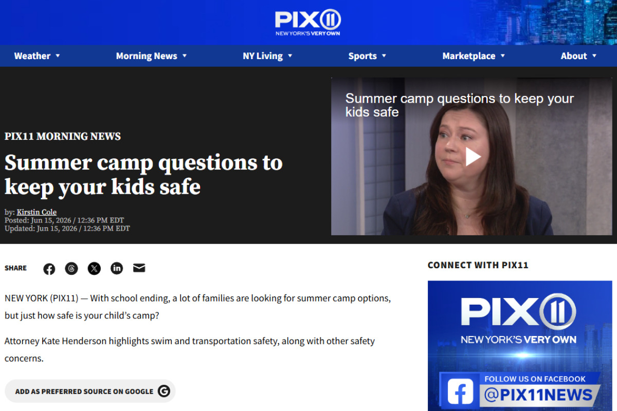 Summer Camp Season is in Full Swing, Lever & Ecker, PLLC Attorney Kate Henderson Shares the Questions Every Parent Should Be Asking