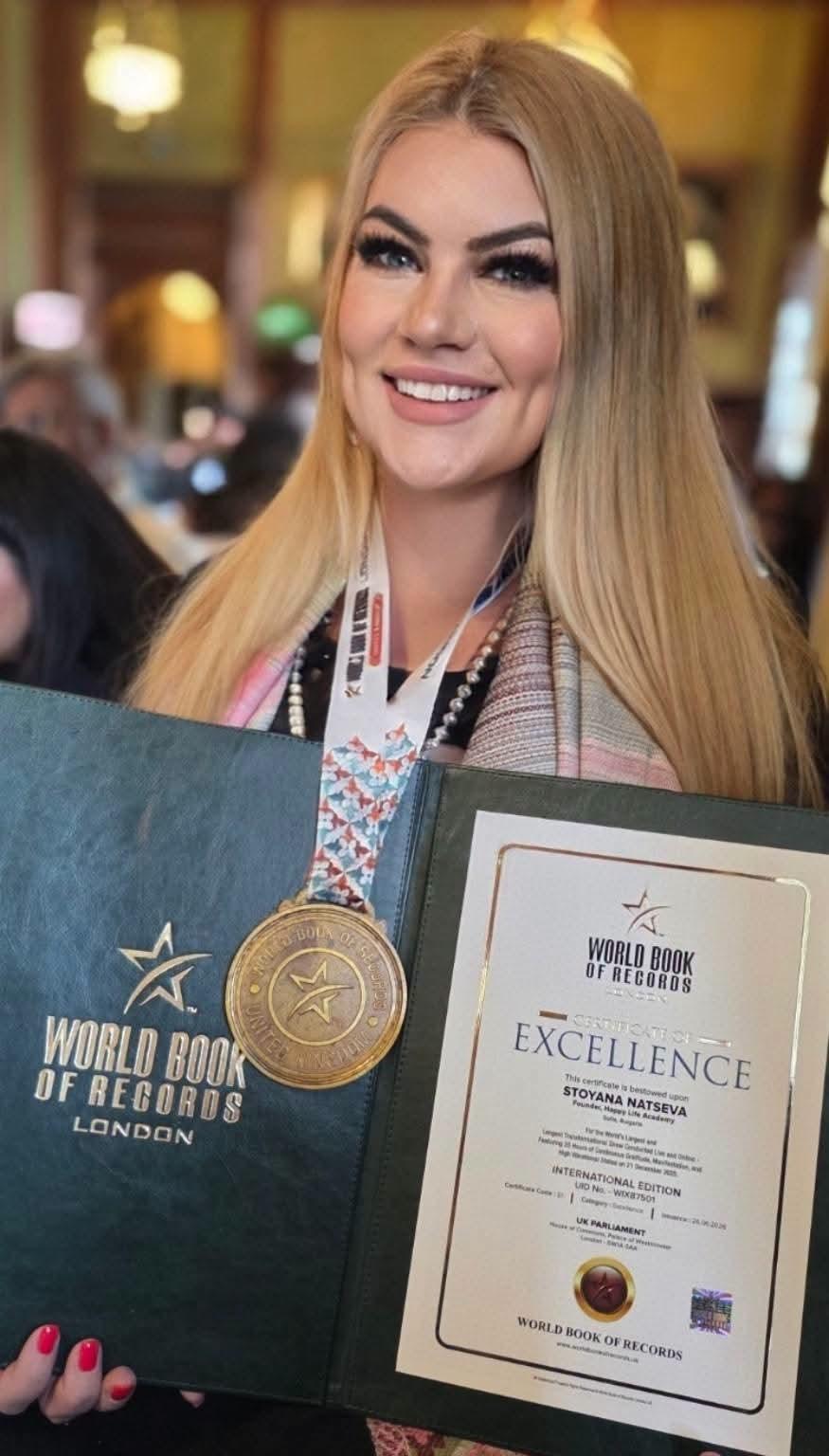 Prof. Dr. Stoyana Natseva Honored with Four World Book of Records Titles in London